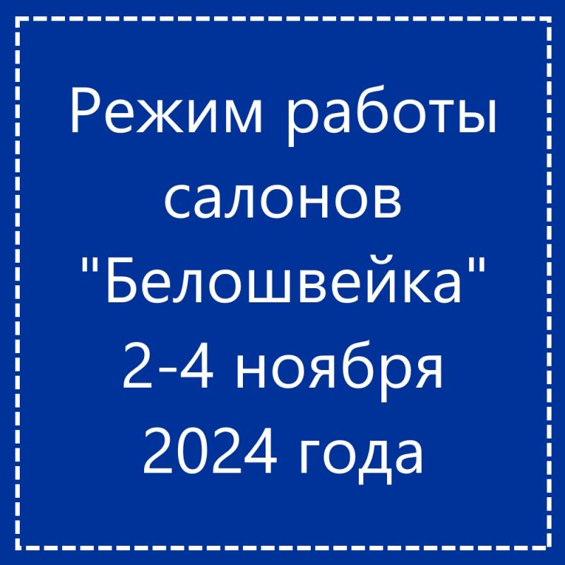 Режим работы 2-4 ноября 2024 года